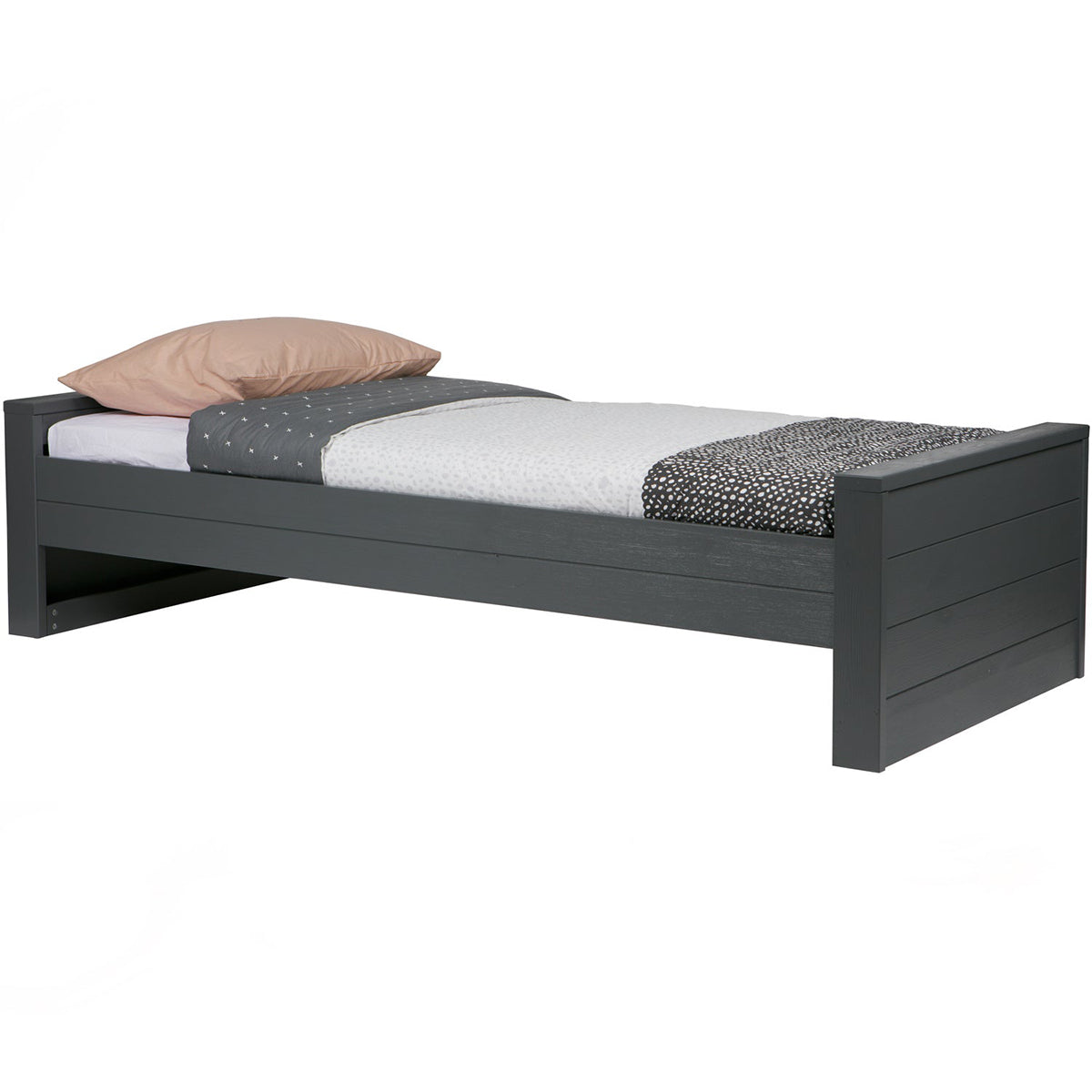 Dennis Brushed Pine Wood Bed