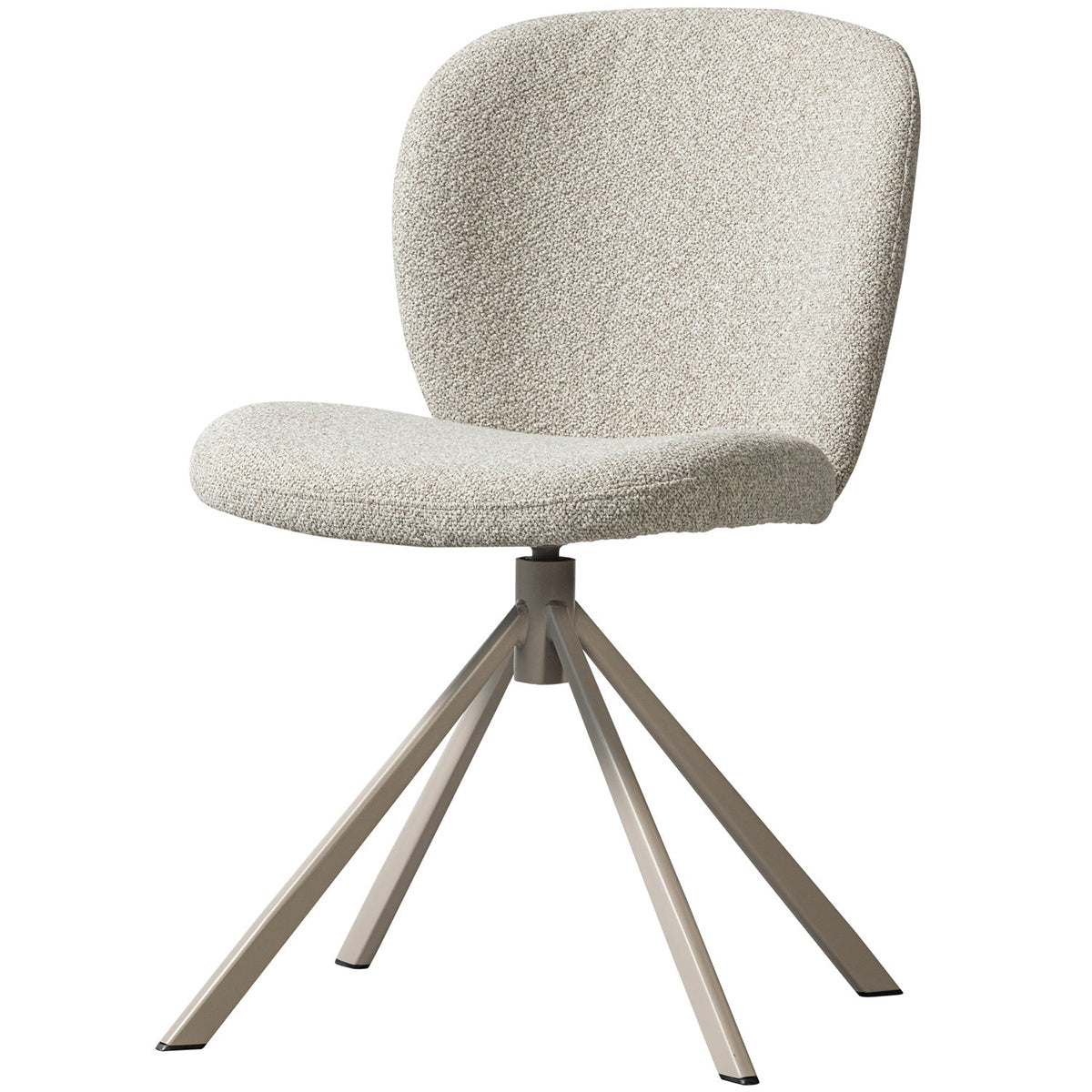 Femke Natural Boucle Swivel Dining Chair