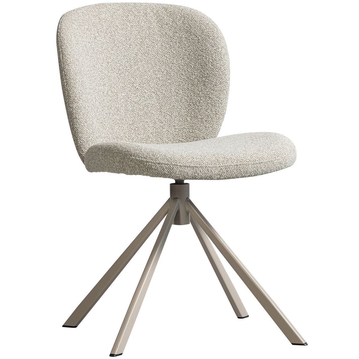 Femke Natural Boucle Swivel Dining Chair