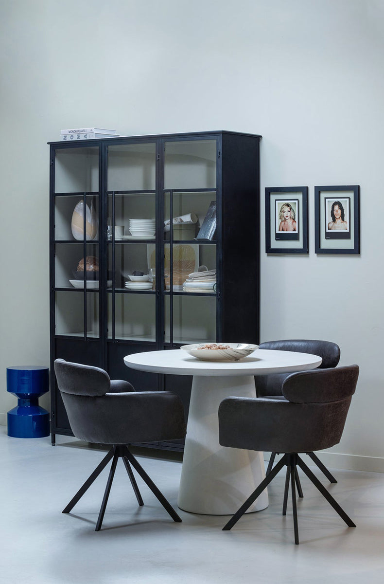 Fenne Petunia Leather Look Swivel Dining Chair