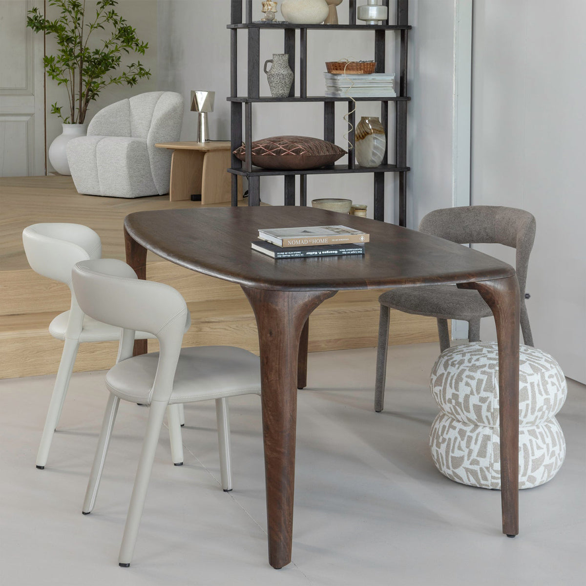 Fiore Dark Brown Mango Wood Dining Table
