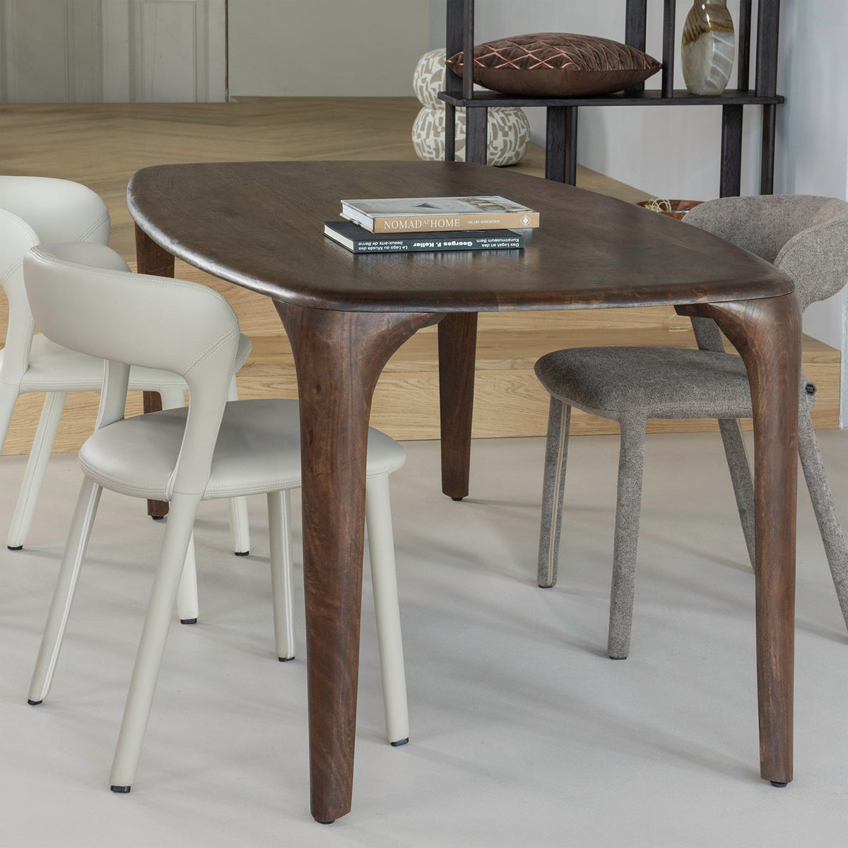 Fiore Dark Brown Mango Wood Dining Table