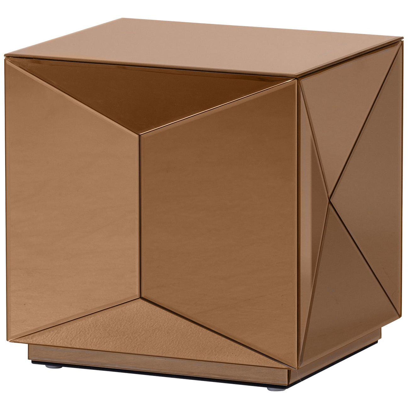Glintz Brown Mirror Side Table
