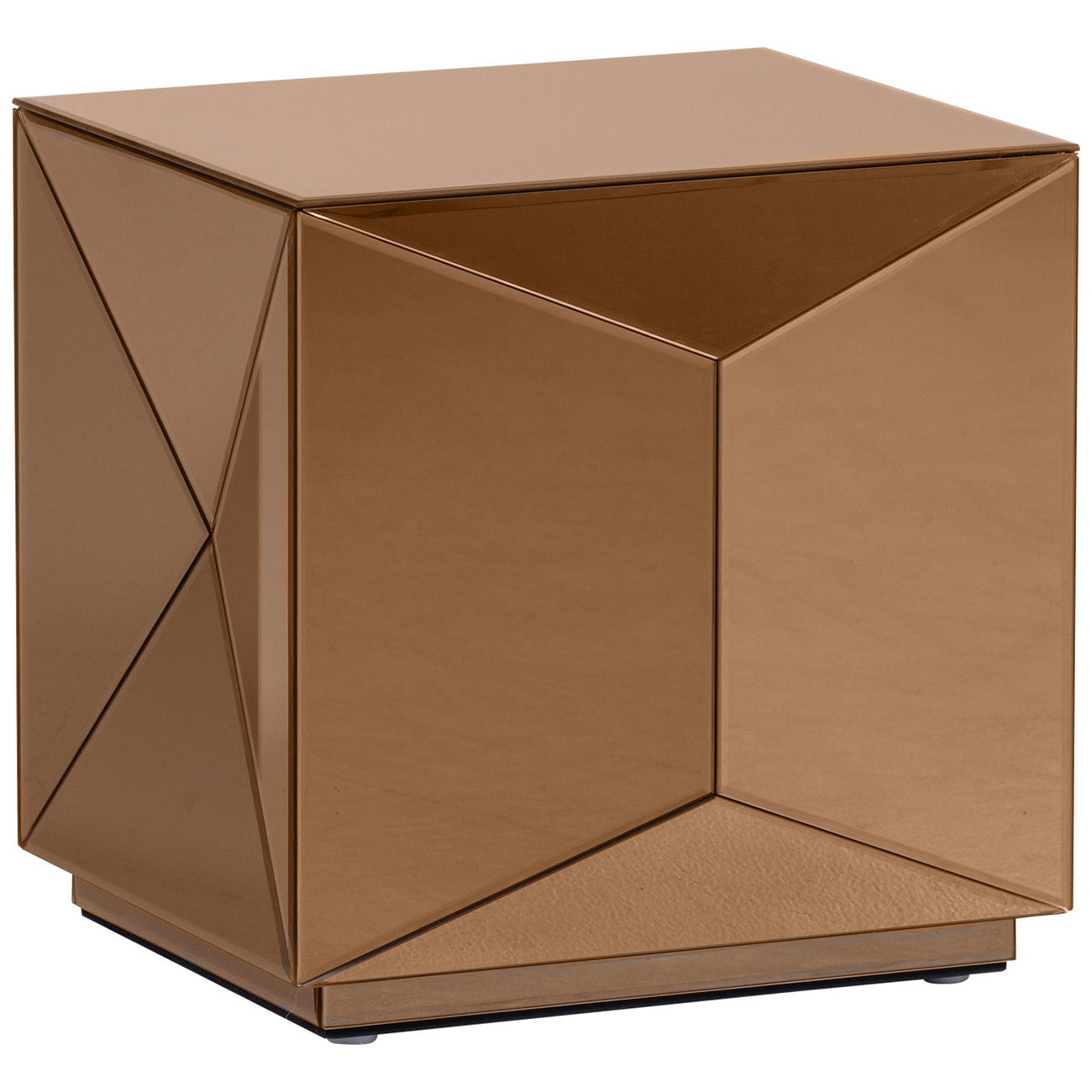 Glintz Brown Mirror Side Table