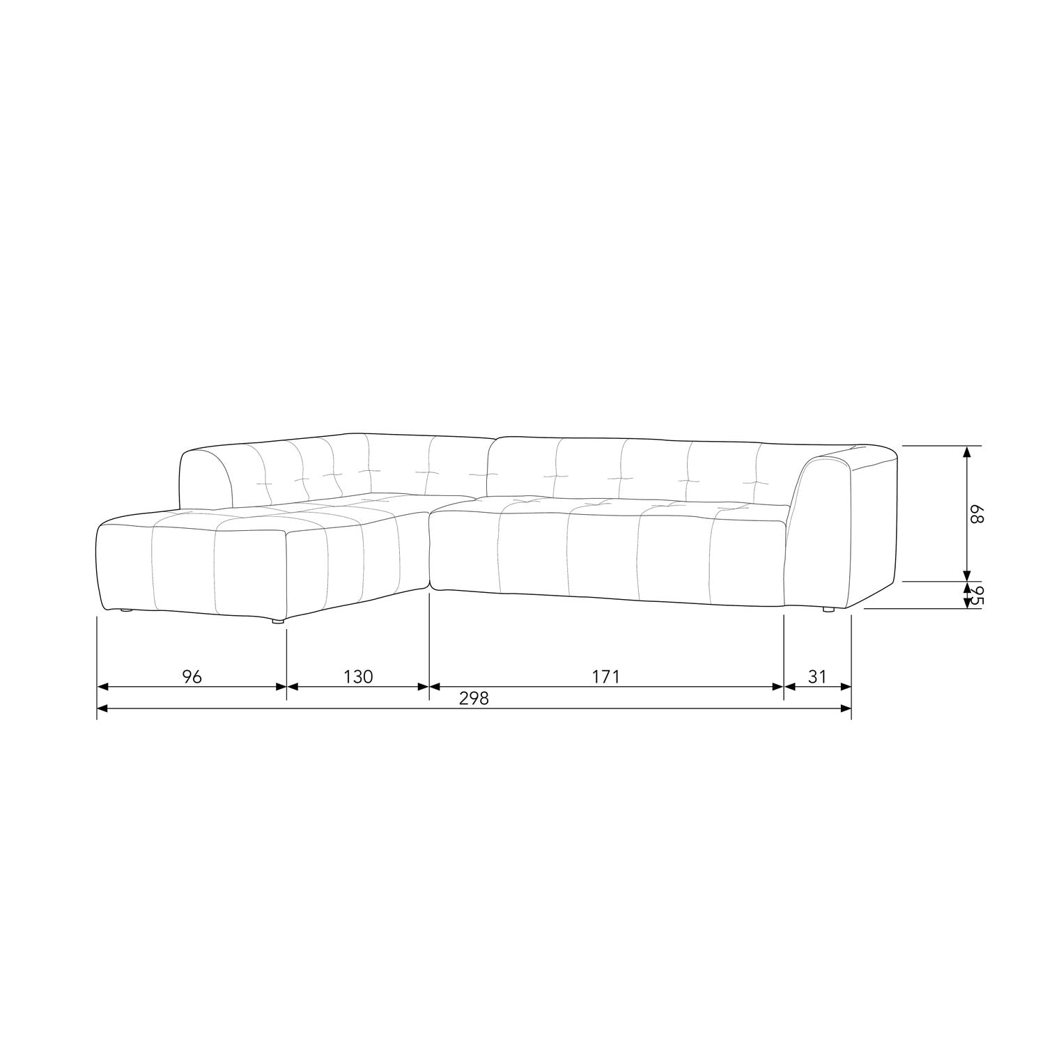 Grid Chenille Corner Sofa
