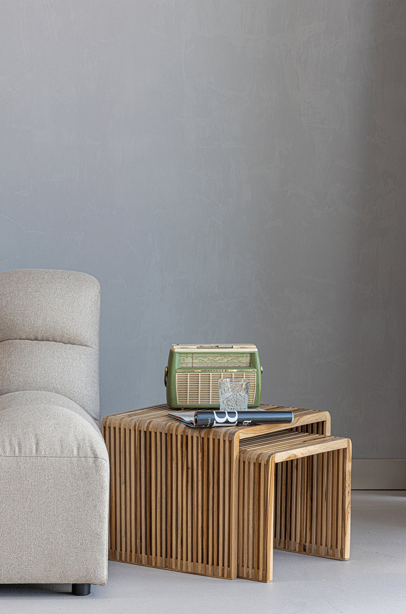 Jasmijin Natural Teak Side Table (2/Set)