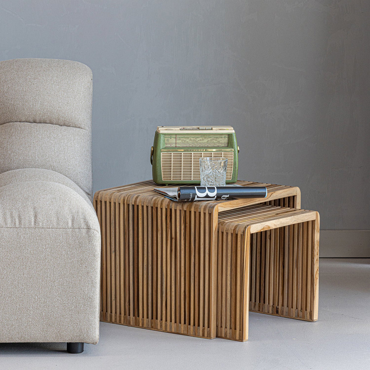 Jasmijin Natural Teak Side Table (2/Set)