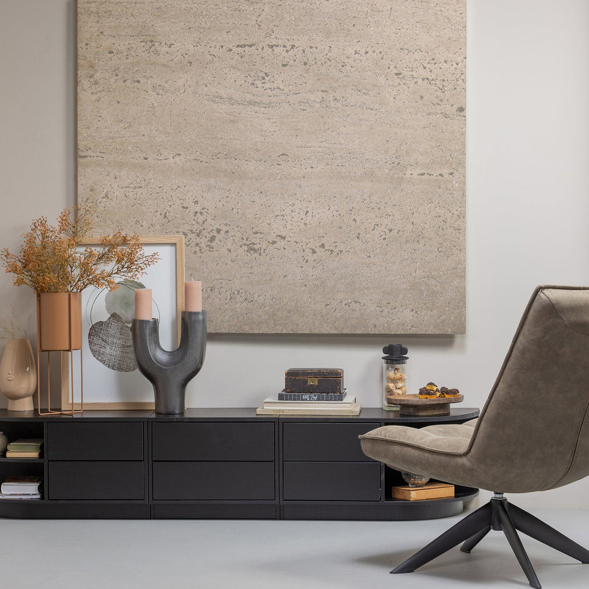 Jouke Imitation Leather Swivel Armchair