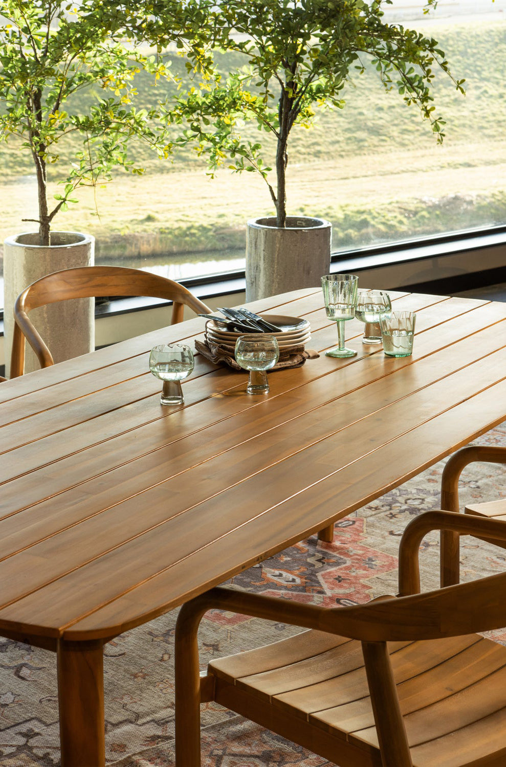 Kris Natural Acacia Wood Garden Table