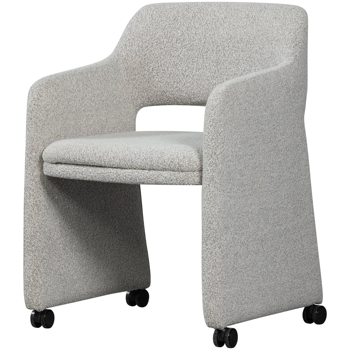Lyric Boucle Dining Chair with Wheels