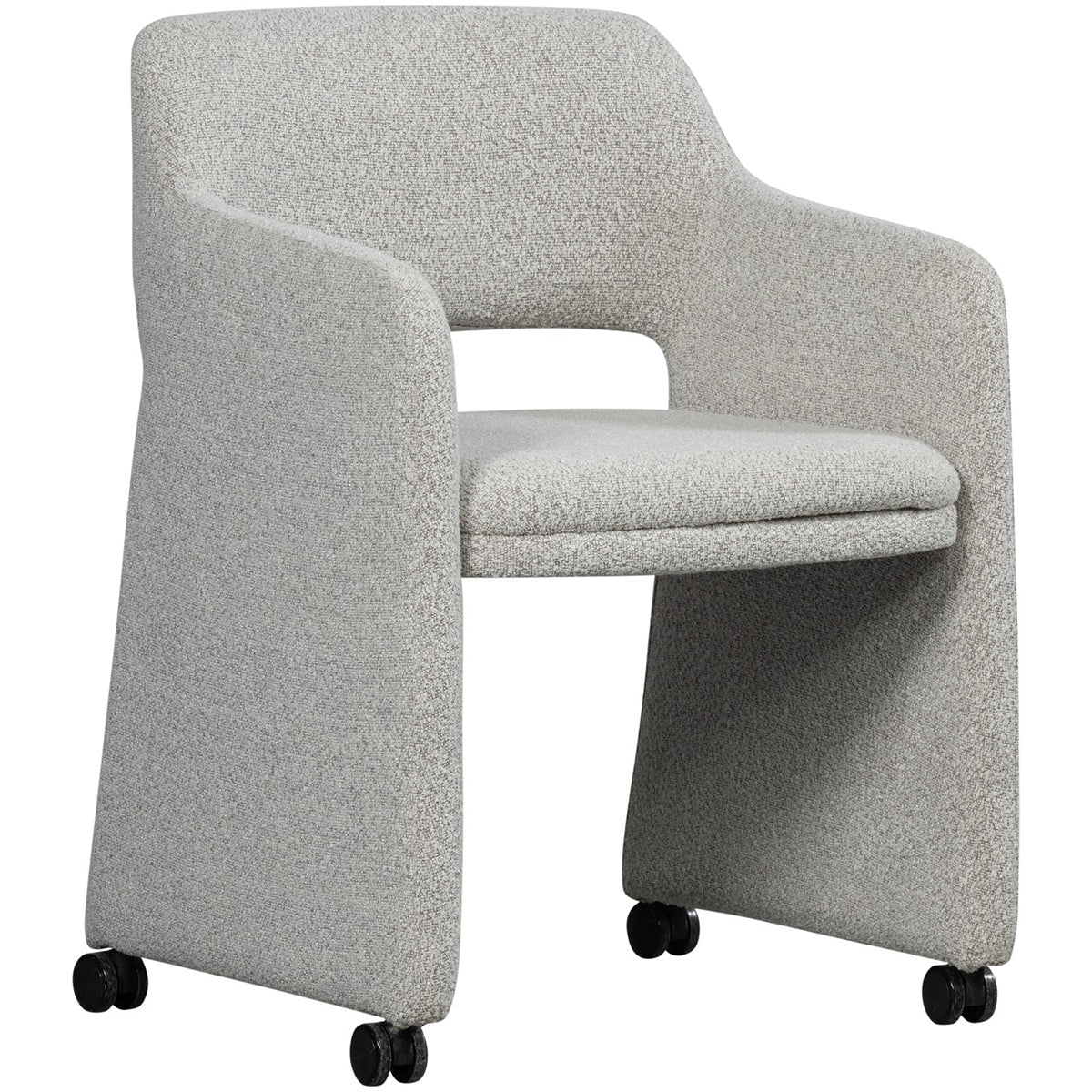 Lyric Boucle Dining Chair with Wheels