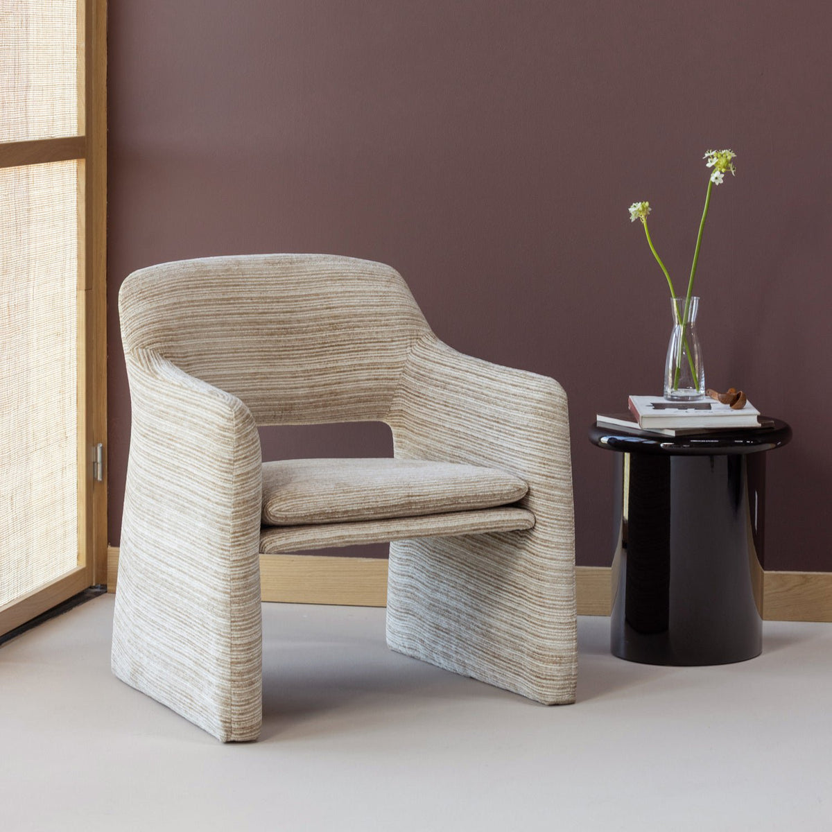 Lyric Natural Stripe Dessin Armchair