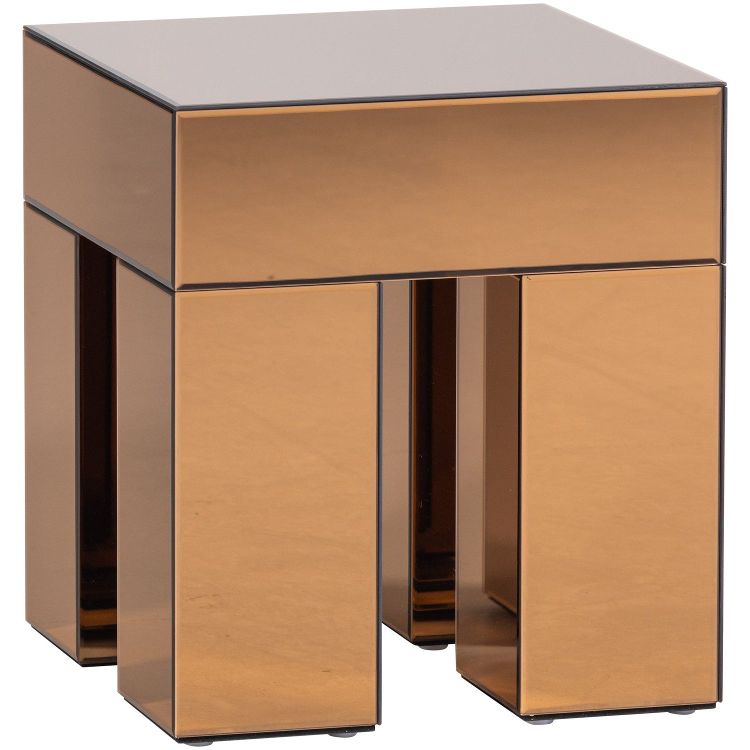 Mirrox Brown Mirror Side Table