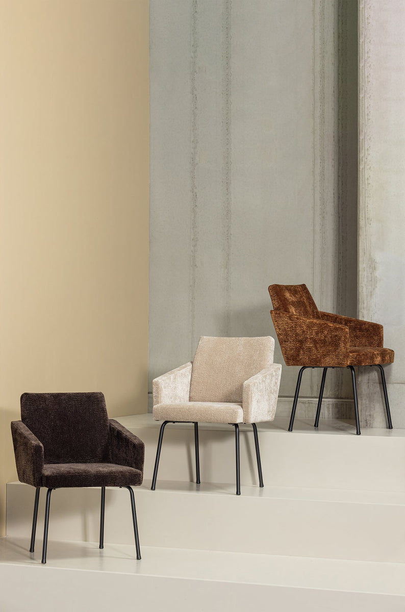 Mount Chenille Dining Chair with Armrest