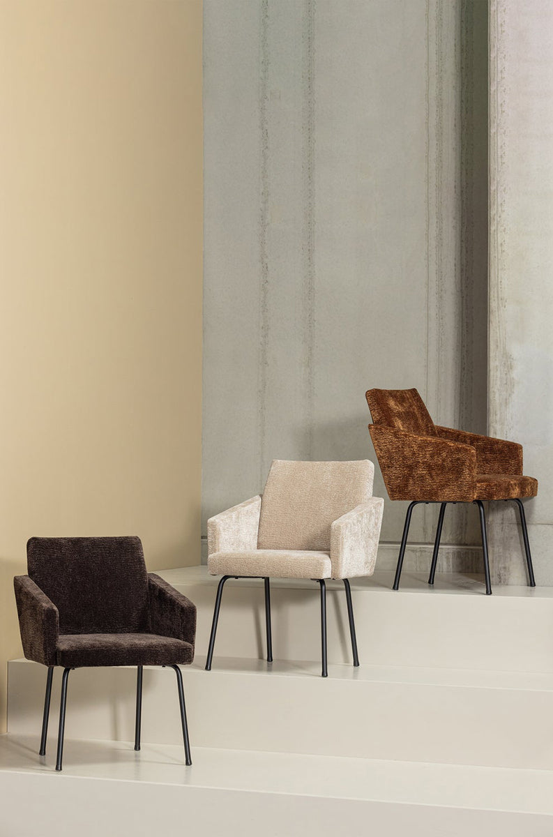 Mount Chenille Dining Chair with Armrest