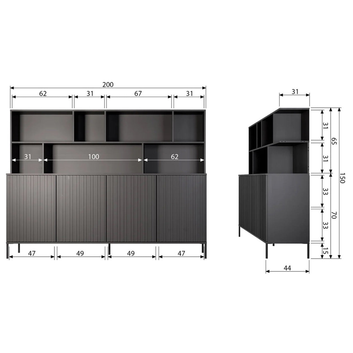 New Gravure Espresso Add-On Cabinet