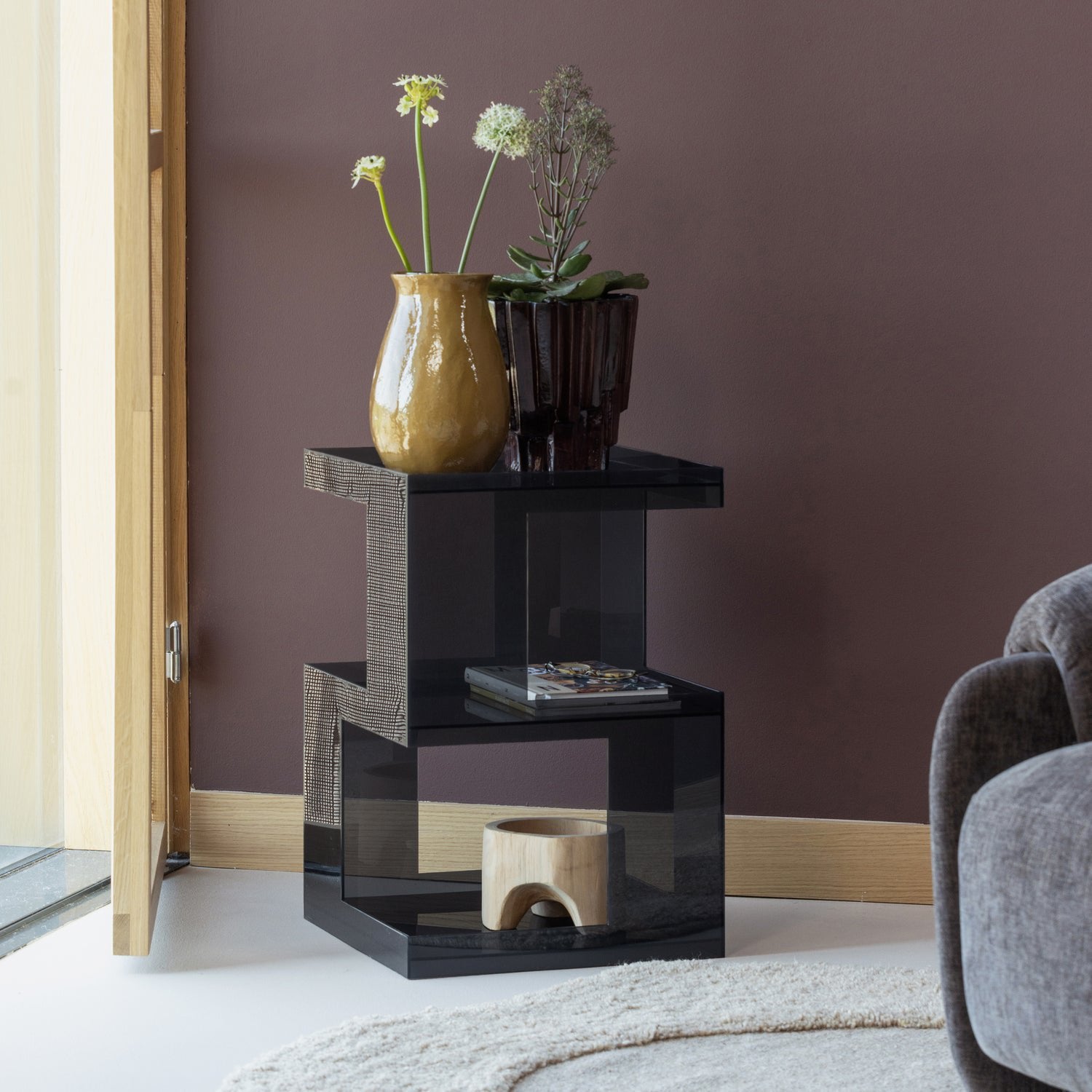 Noro Grey Acrylic Side Table