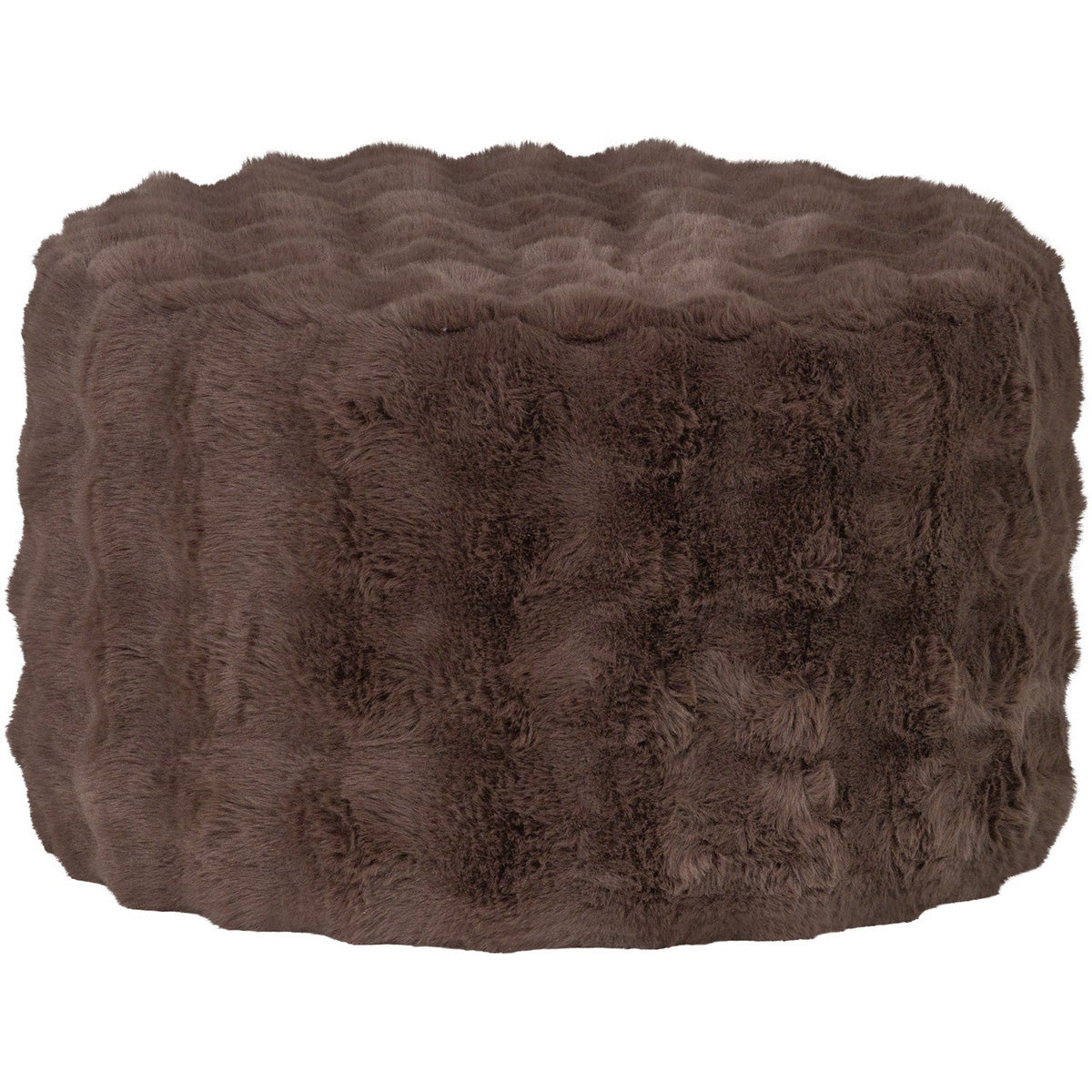 Olven Brown Fluffy Low Pouf