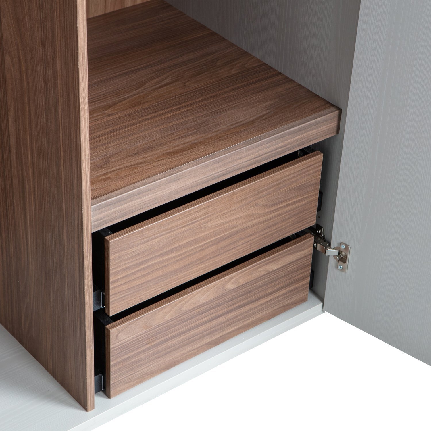 Rens Pebble Grey Long Handle 2 Door Wardrobe