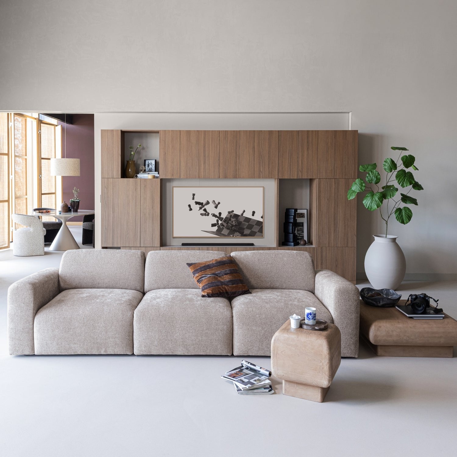Rimea Light Brown Mango Wood Side Table