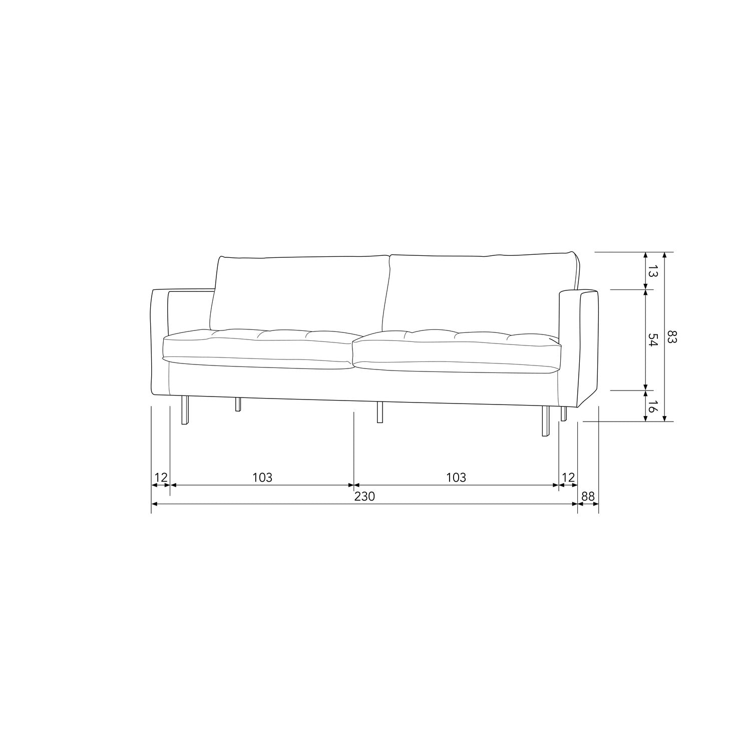 Rodeo Classic 2.5 Seater Sofa