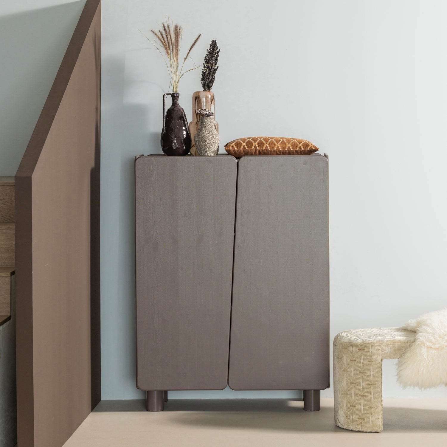 Root Truffle Brown 2 Doors Cabinet