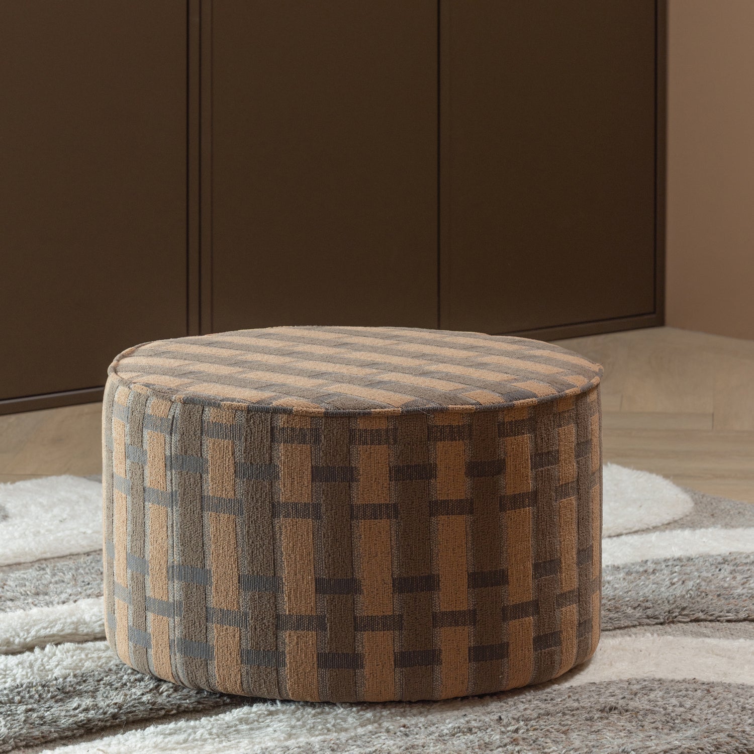 Sarli Chenille Low Pouf