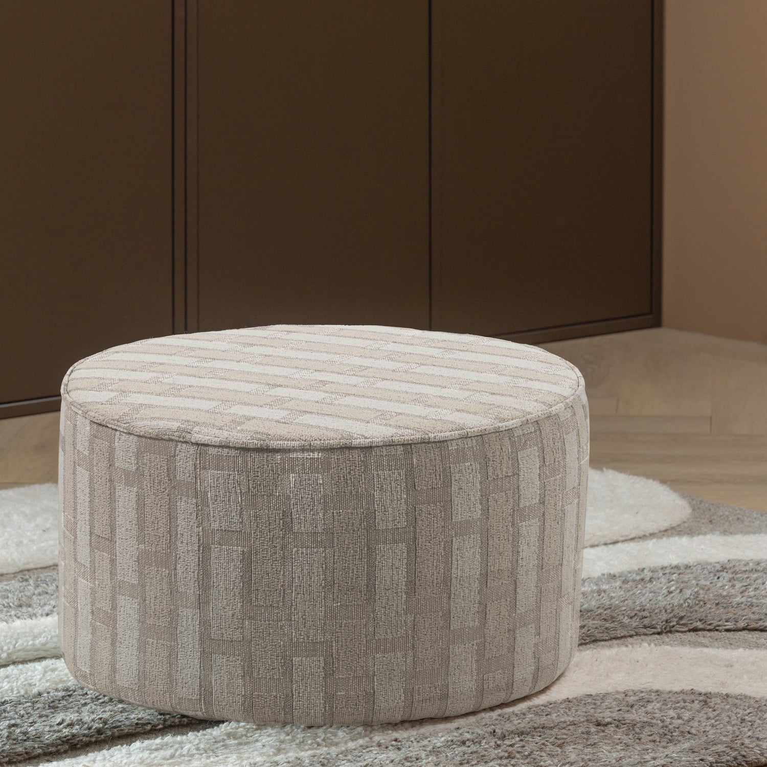Sarli Chenille Low Pouf