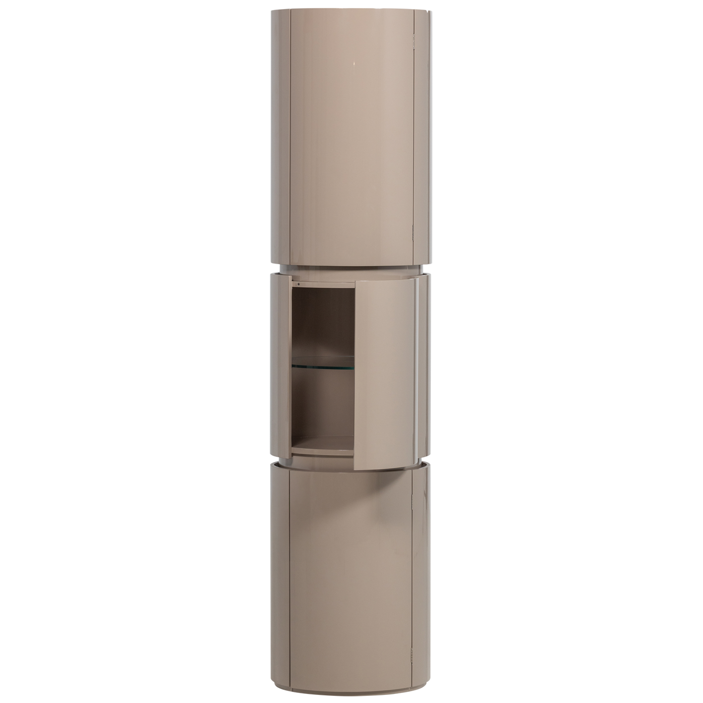 Sera Sand High Gloss Round Cabinet