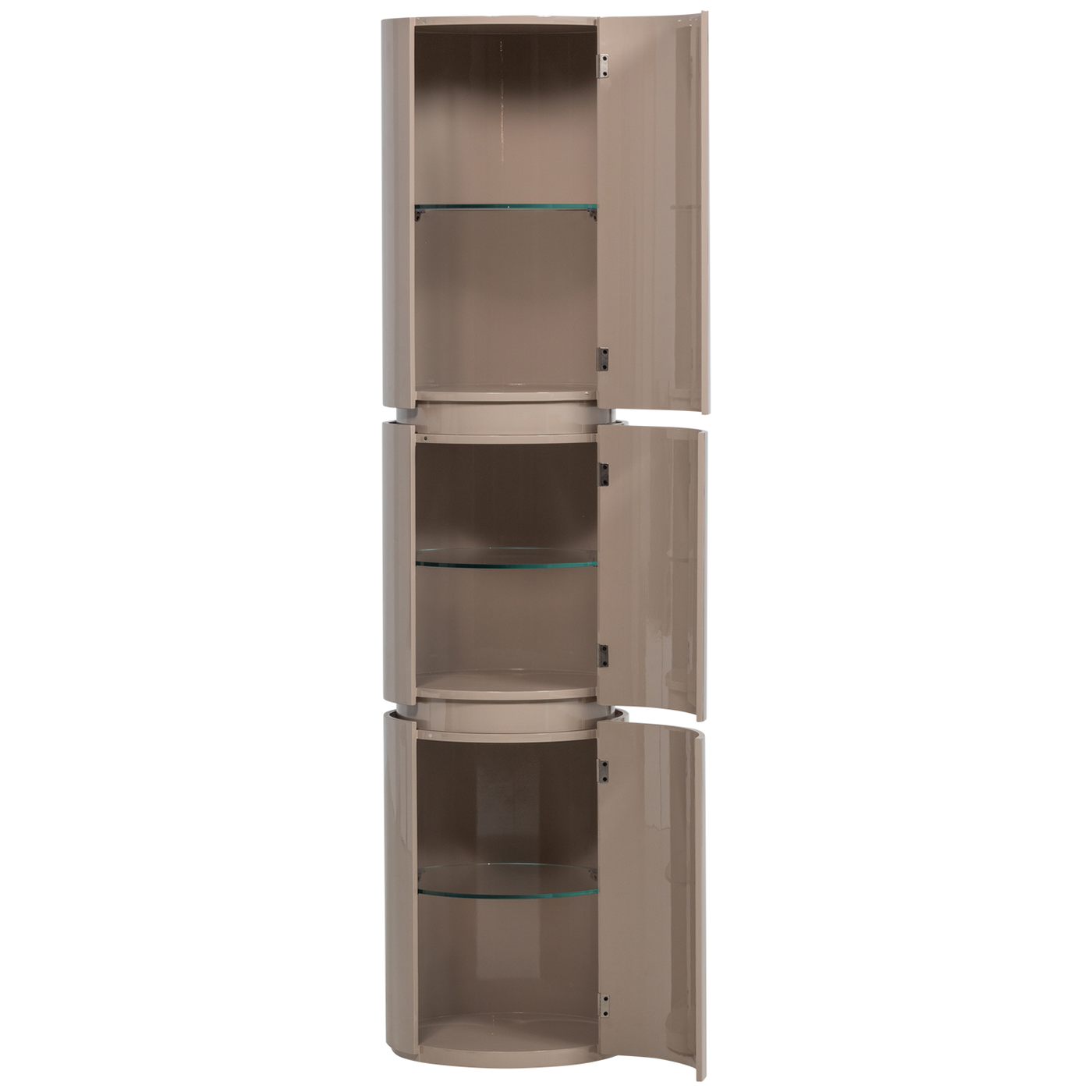 Sera Sand High Gloss Round Cabinet