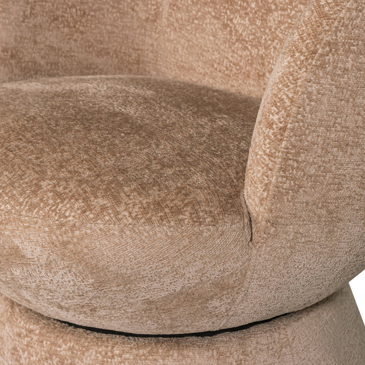 Shuffle Natural Chenille Swivel Armchair