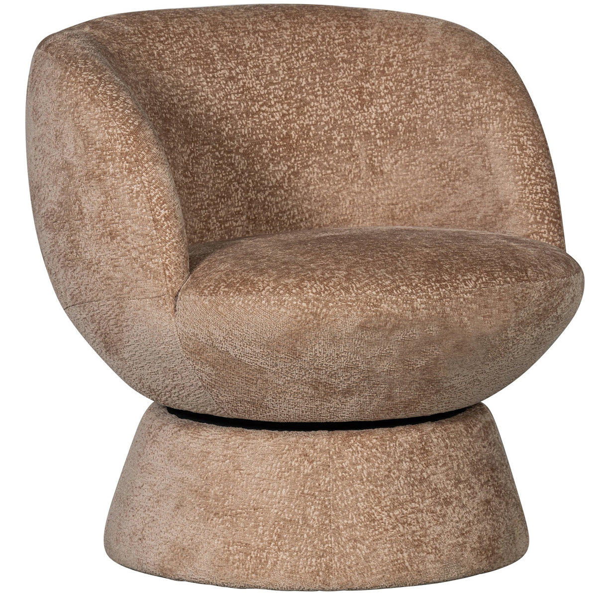 Shuffle Natural Chenille Swivel Armchair