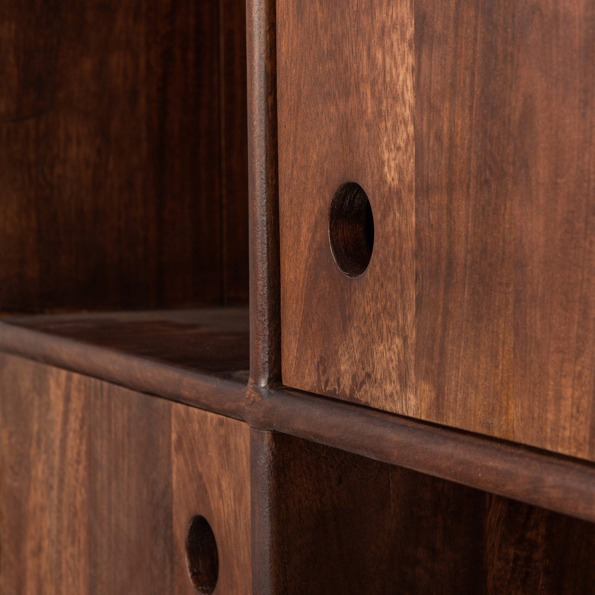 Staes Walnut Mango Wood Storage Cabinet