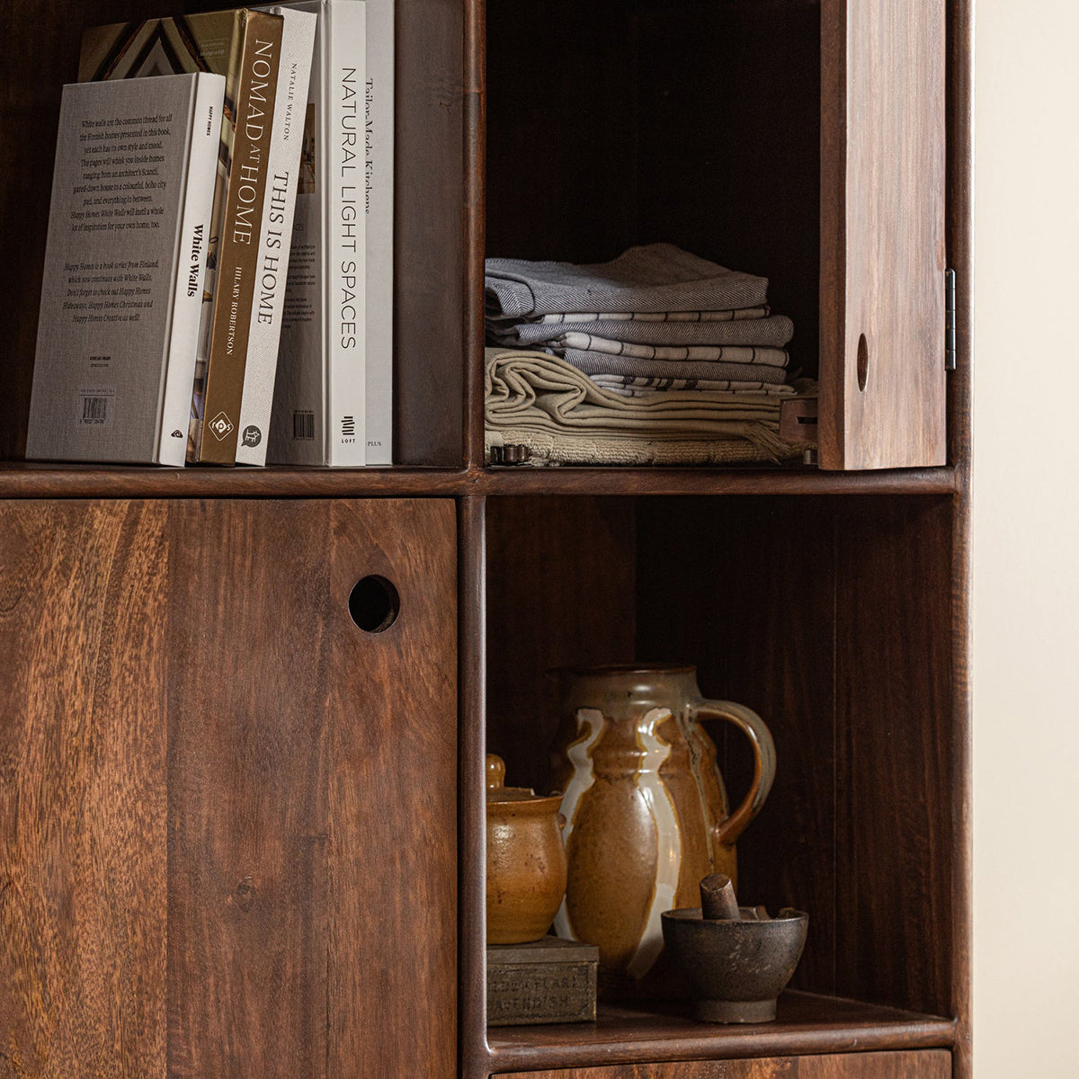 Staes Walnut Mango Wood Storage Cabinet