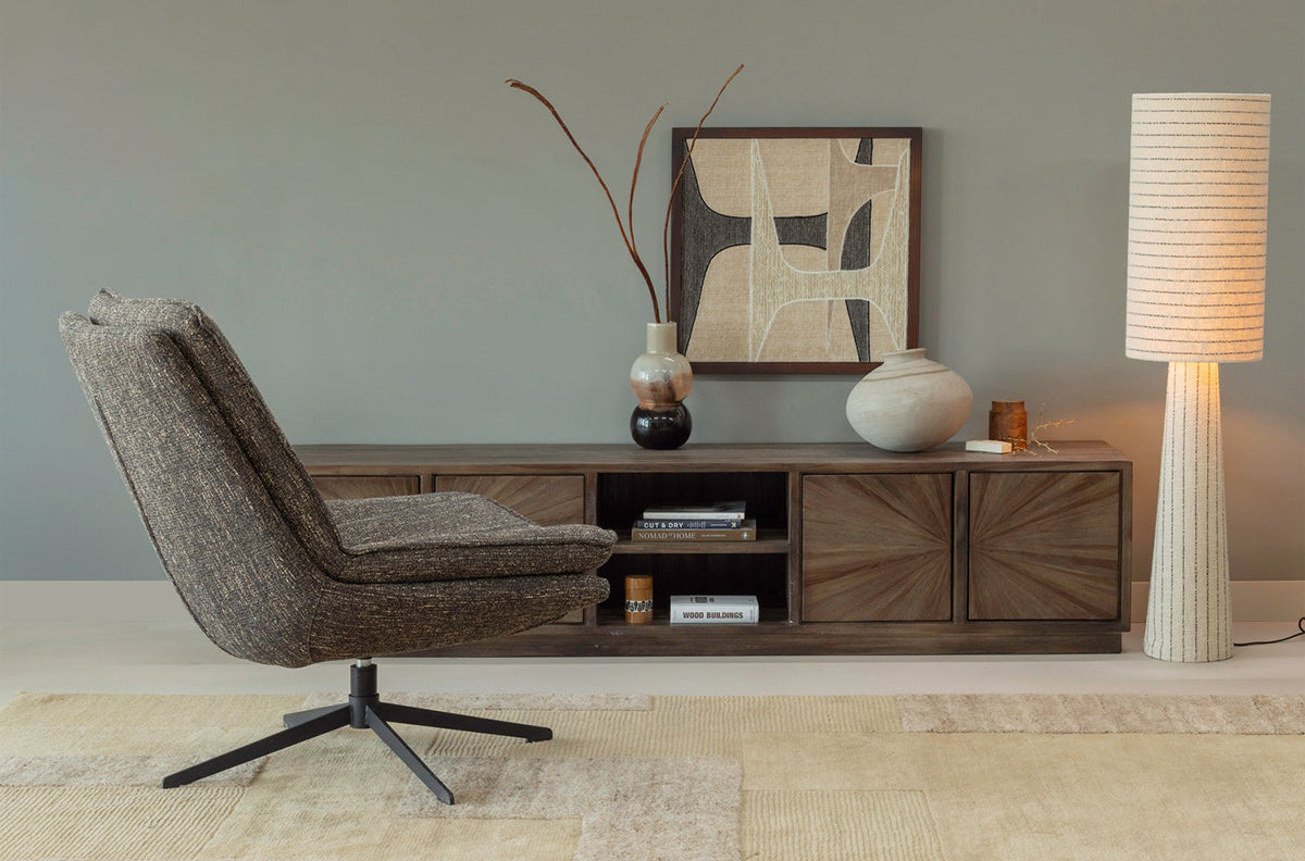 Sun Teak Wood Open Compartment TV Unit