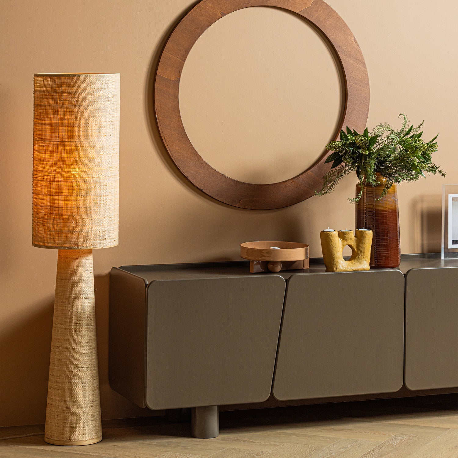 Syro Natural Raffia Floor Lamp