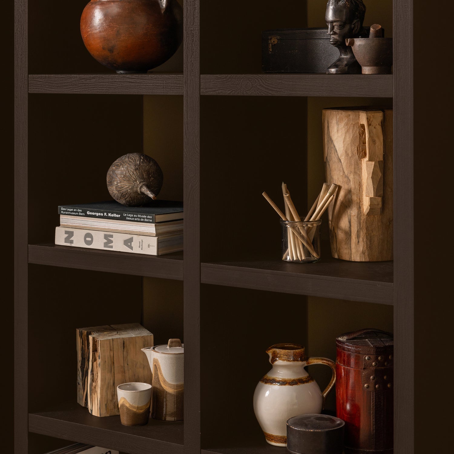 Timo Dark Brown Open Cabinet
