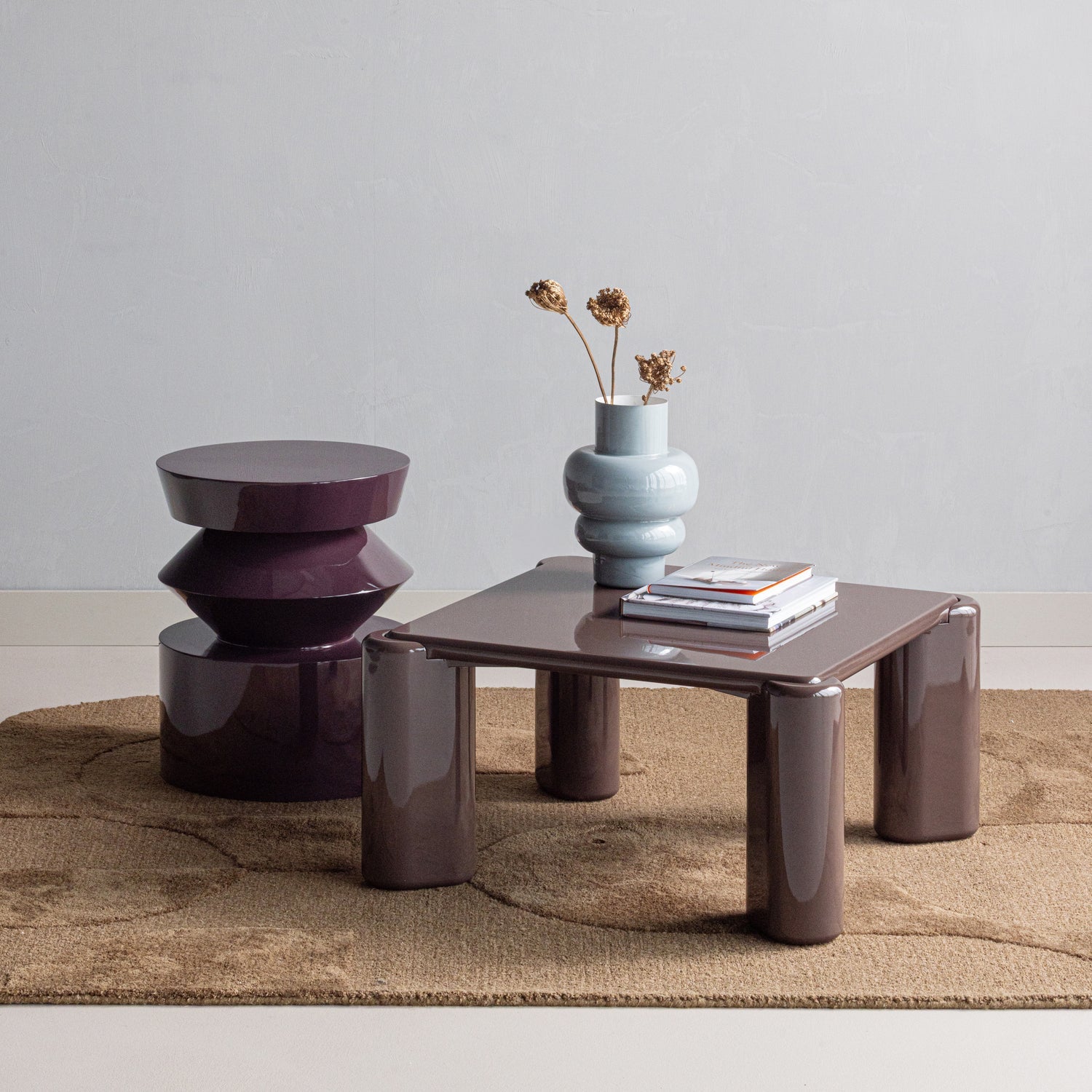 Tiven Dark Brown High Gloss Coffee Table