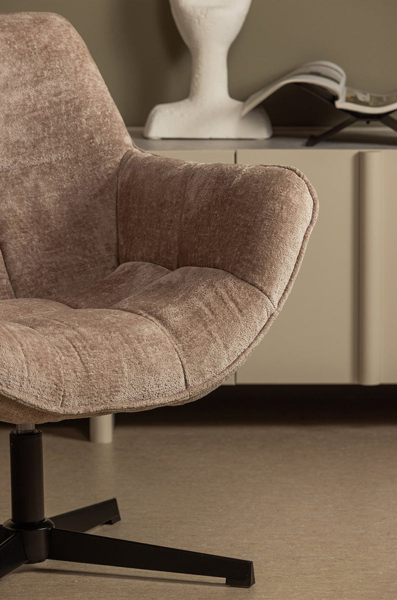 Wibo Chenille Swivel Armchair