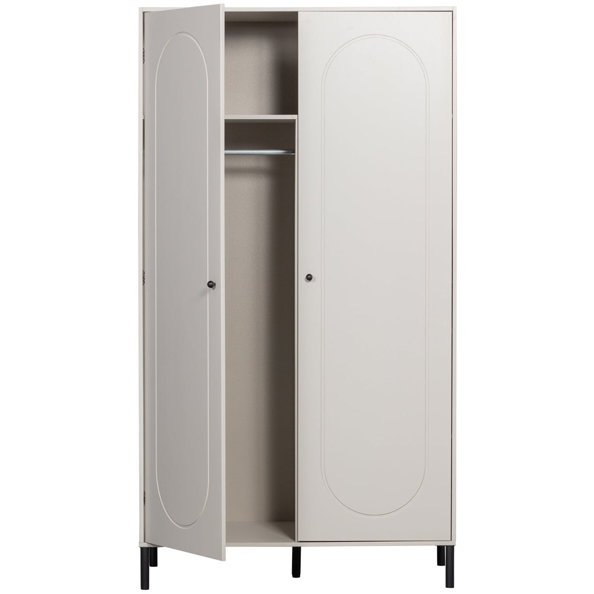 Xina Cloud Grey Pine Wood Wardrobe