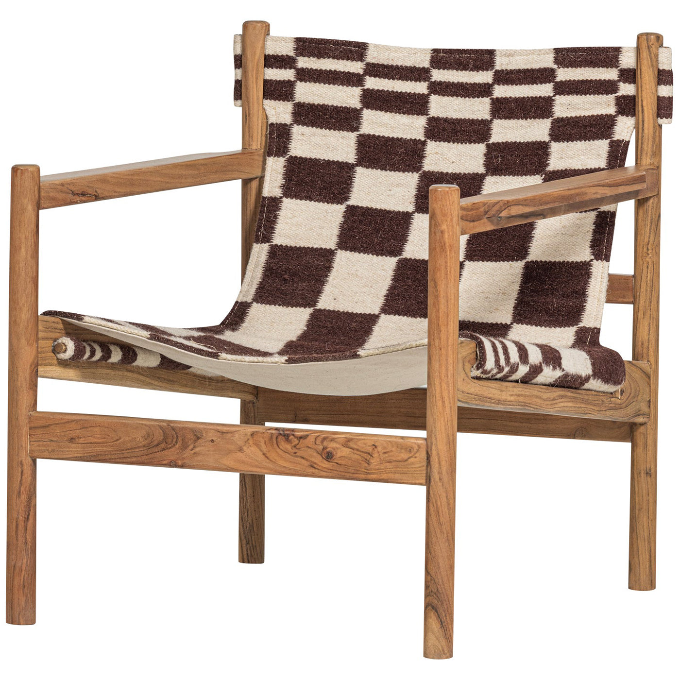 Zano Acacia Wood Armchair with Kelim Seat