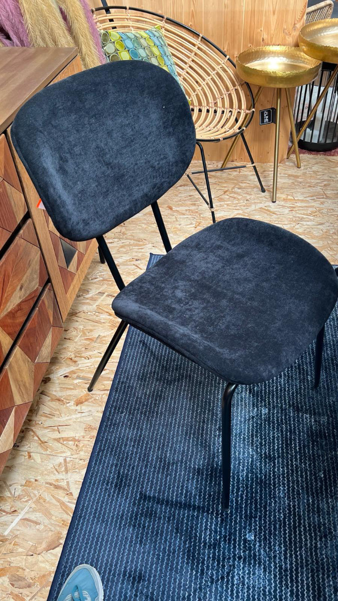 Dining Corduroy Velvet Black Chair (Floor Model)