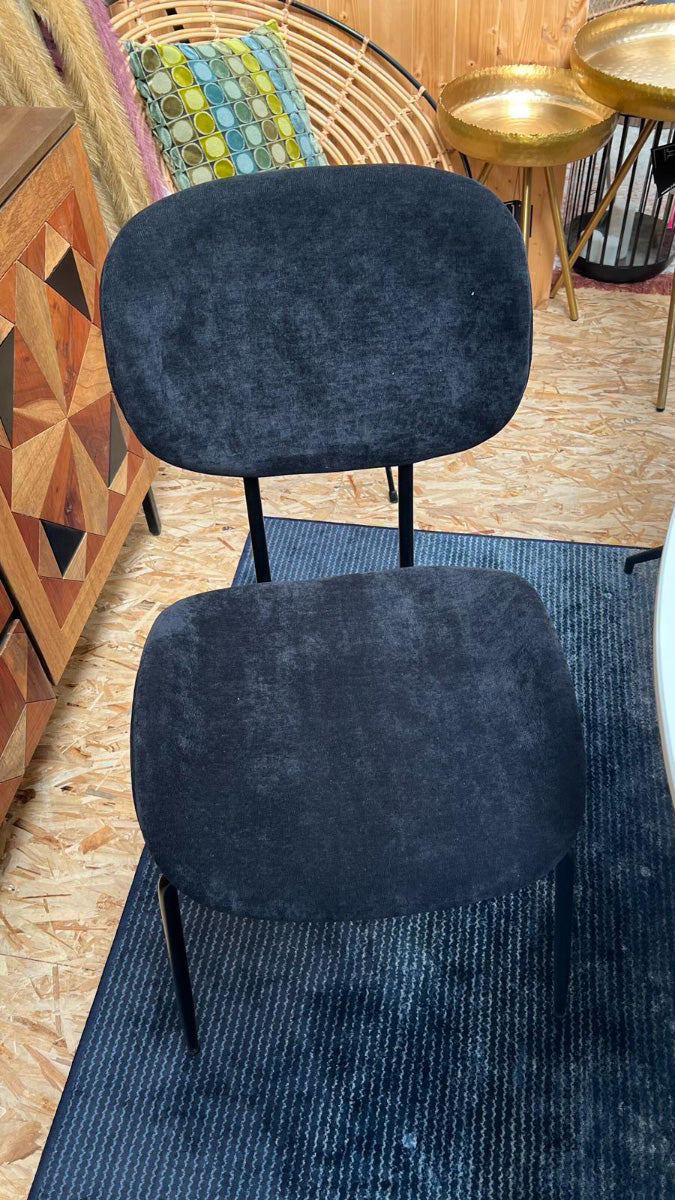 Dining Corduroy Velvet Black Chair (Floor Model)