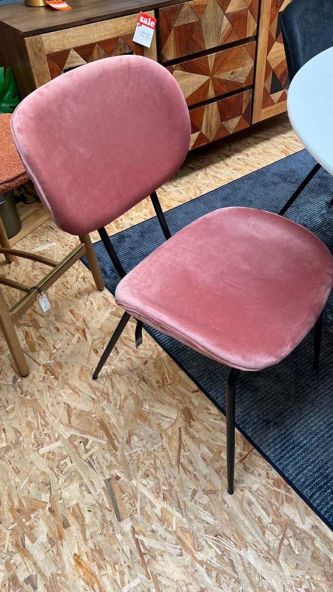 Dining Velvet Old Pink Chair (Floor Model)