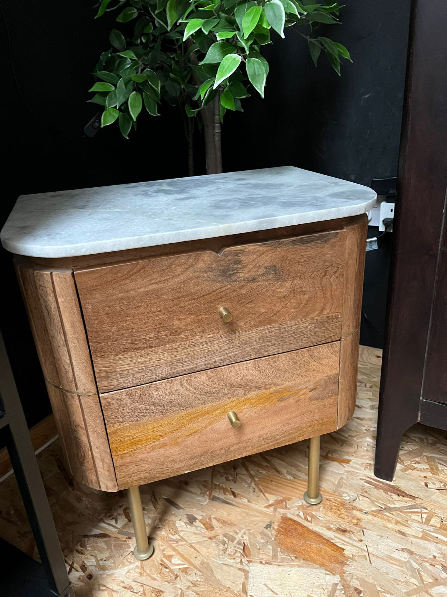 Grace Mango Wood/Marble Small Dresser