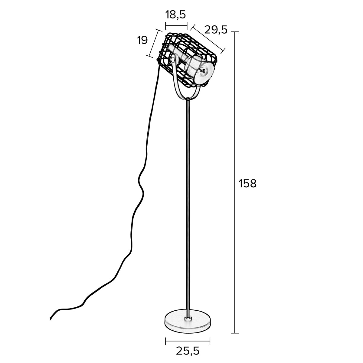 Cage White Floor Lamp