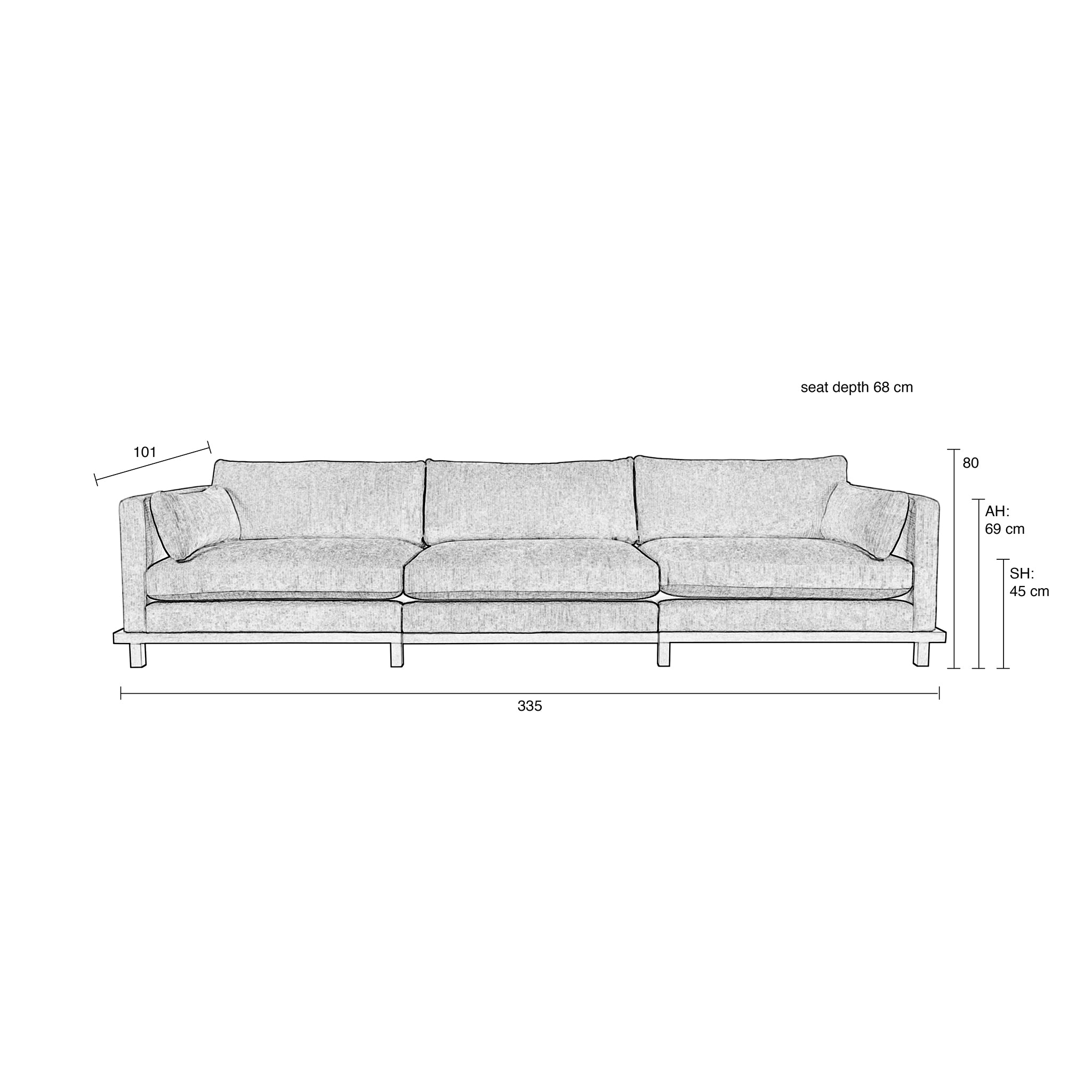 Blossom Trregular Stripe 4.5 Seater Sofa