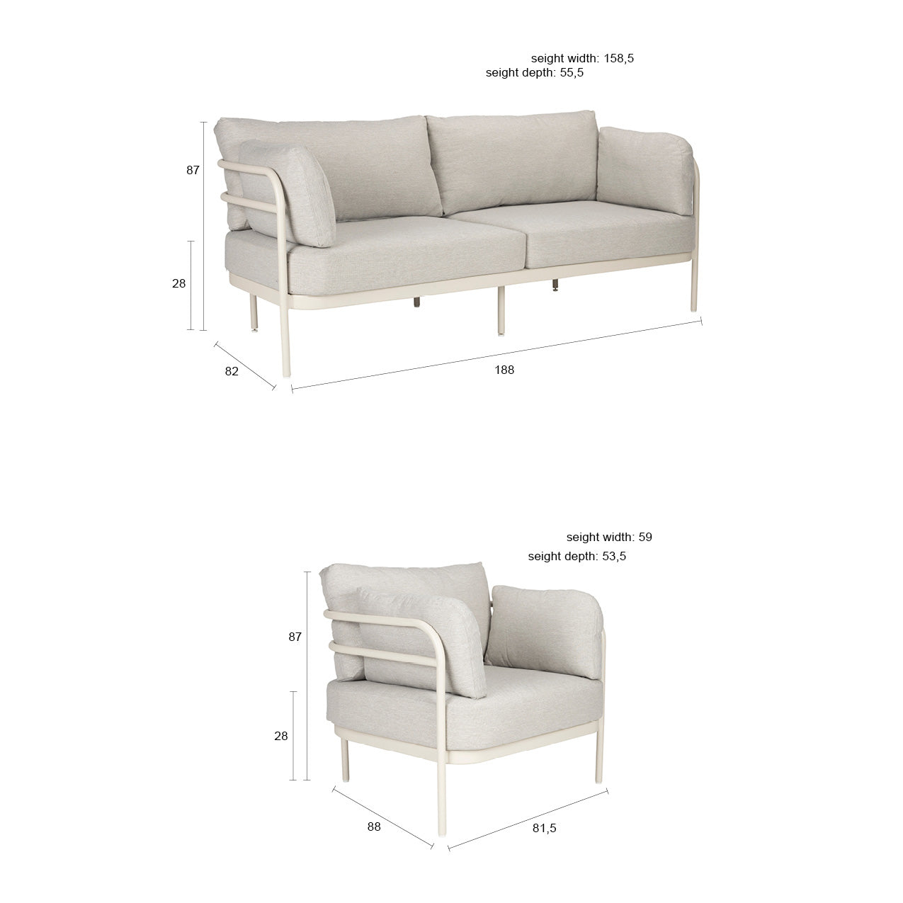 Vista Beige Outdoor Set