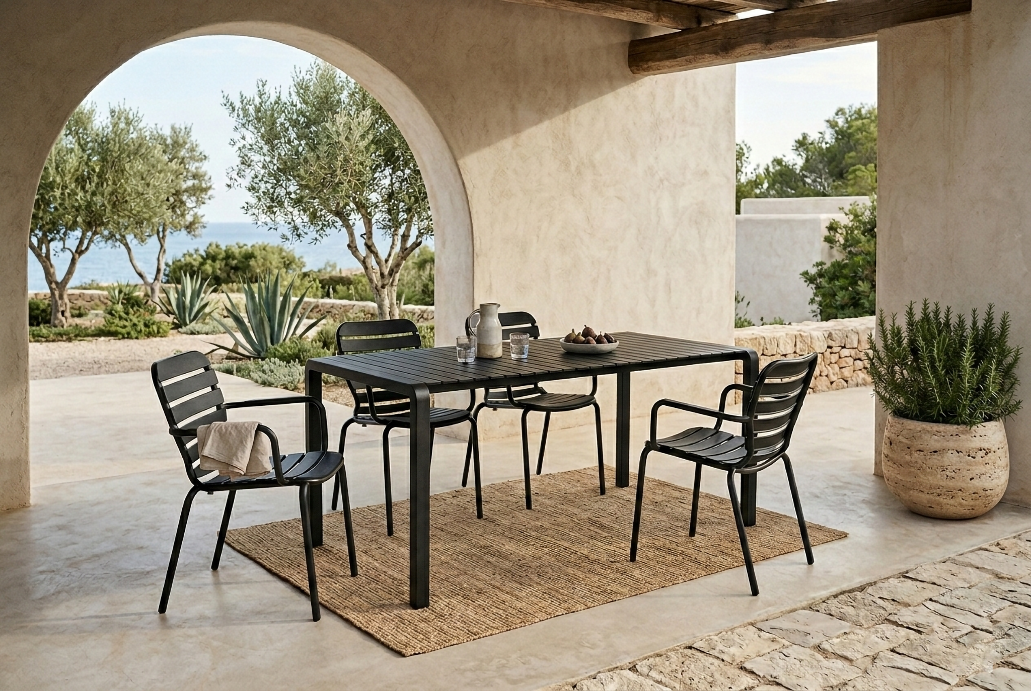 Vondel 168.5 Garden Table Set with Armchair