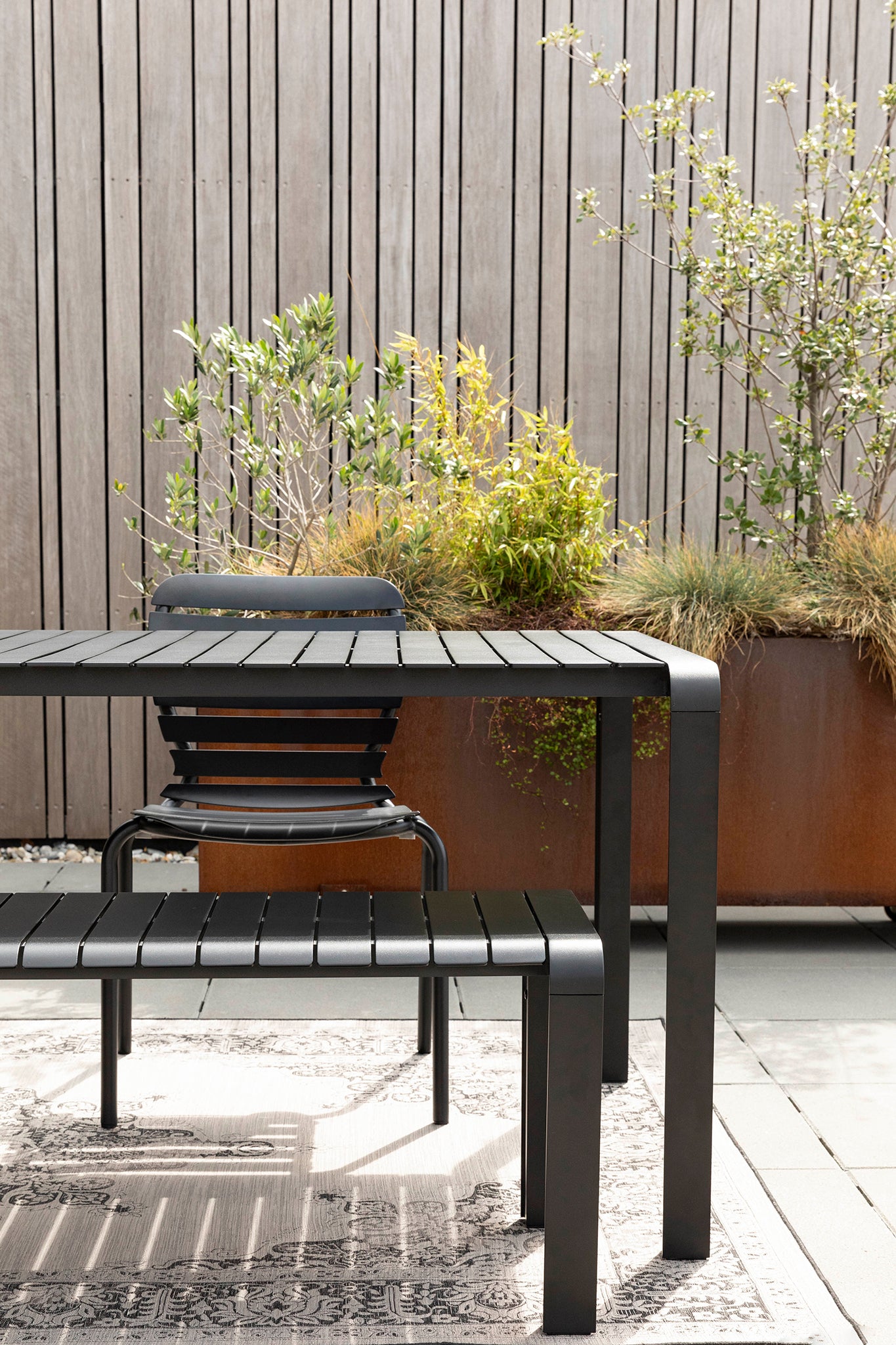 Vondel 168.5 Garden Table Set with Chair and Bench
